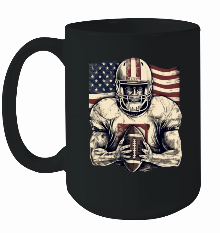 Football USA American Flag Vintage Gift Ceramic Mug