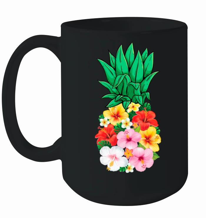 Hawaiian Pineapple Flower Aloha Vintage Hawaii Ceramic Mug