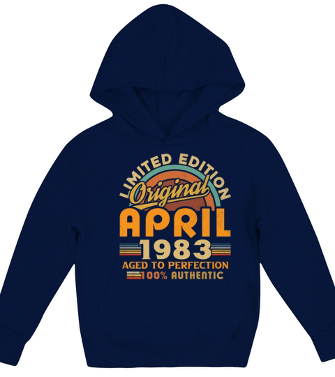 1983 April Vintage Born in 1983 April Gift Kids Hoodie