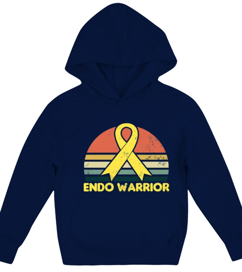 Endometriosis Shirt Vintage Retro Sunset Gift Kids Hoodie