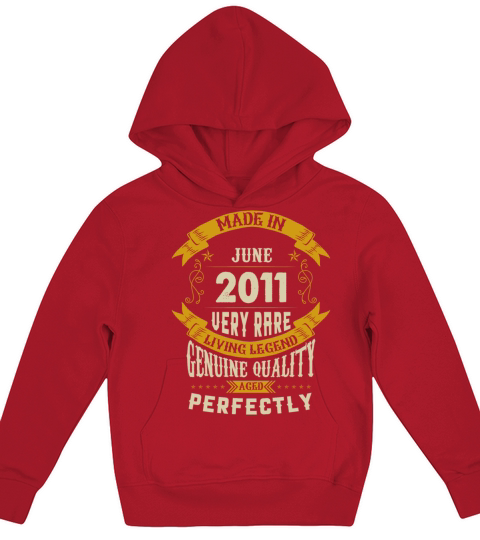 June 2011 Vintage Birthday Present Kids Hoodie