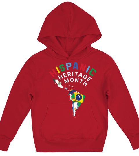 Map Celebrate National Hispanic Heritage Kids Hoodie