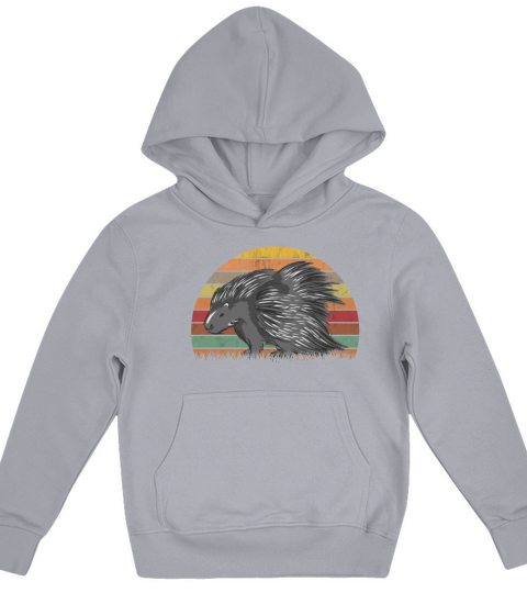 Porcupine Vintage Retro Kids Hoodie