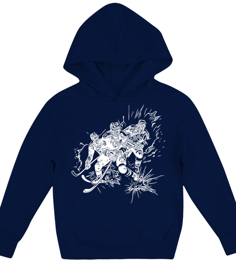 Vintage Ice Hockey Player Ice Crash Fan Motif Kids Hoodie