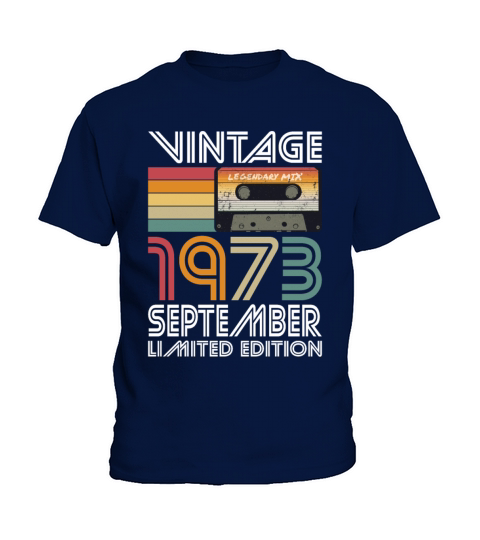 50th birthday september 1973 vintage 1973 Kids T-Shirt