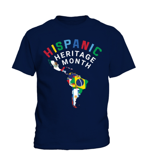 Map Celebrate National Hispanic Heritage Kids T-Shirt