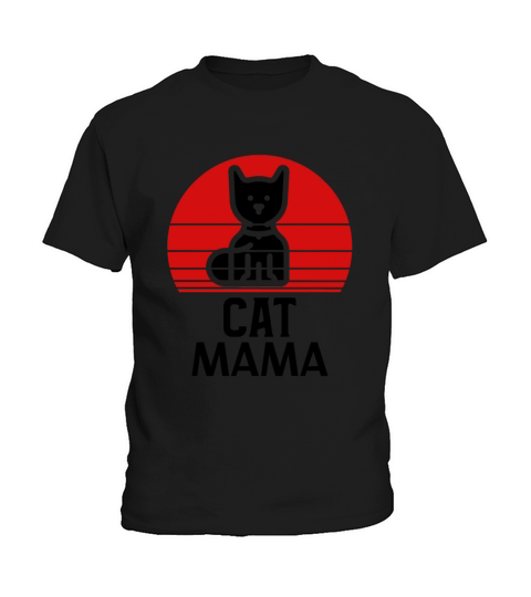 Retro Sunset Cat Mom Funny Cat Lover Tee Kids T-Shirt