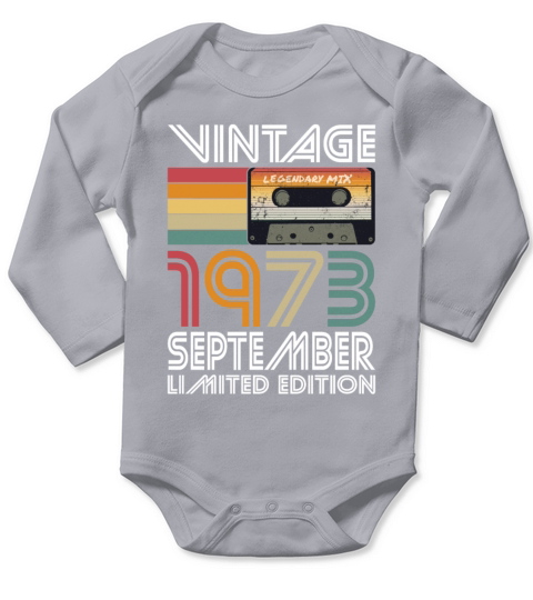 50th birthday september 1973 vintage 1973 Long Sleeve Baby One-Piece