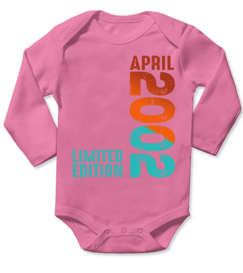 Since April 2002 Year 2002 Retro Vintage 2002 Long Sleeve Baby One-Piece