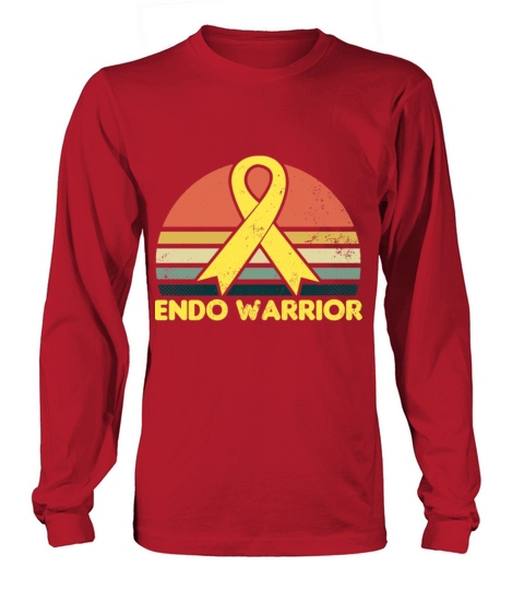 Endometriosis Shirt Vintage Retro Sunset Gift Long sleeved Unisex