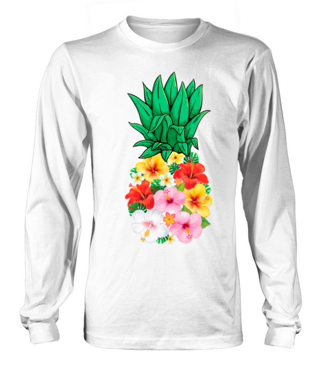 Hawaiian Pineapple Flower Aloha Vintage Hawaii Long sleeved Unisex