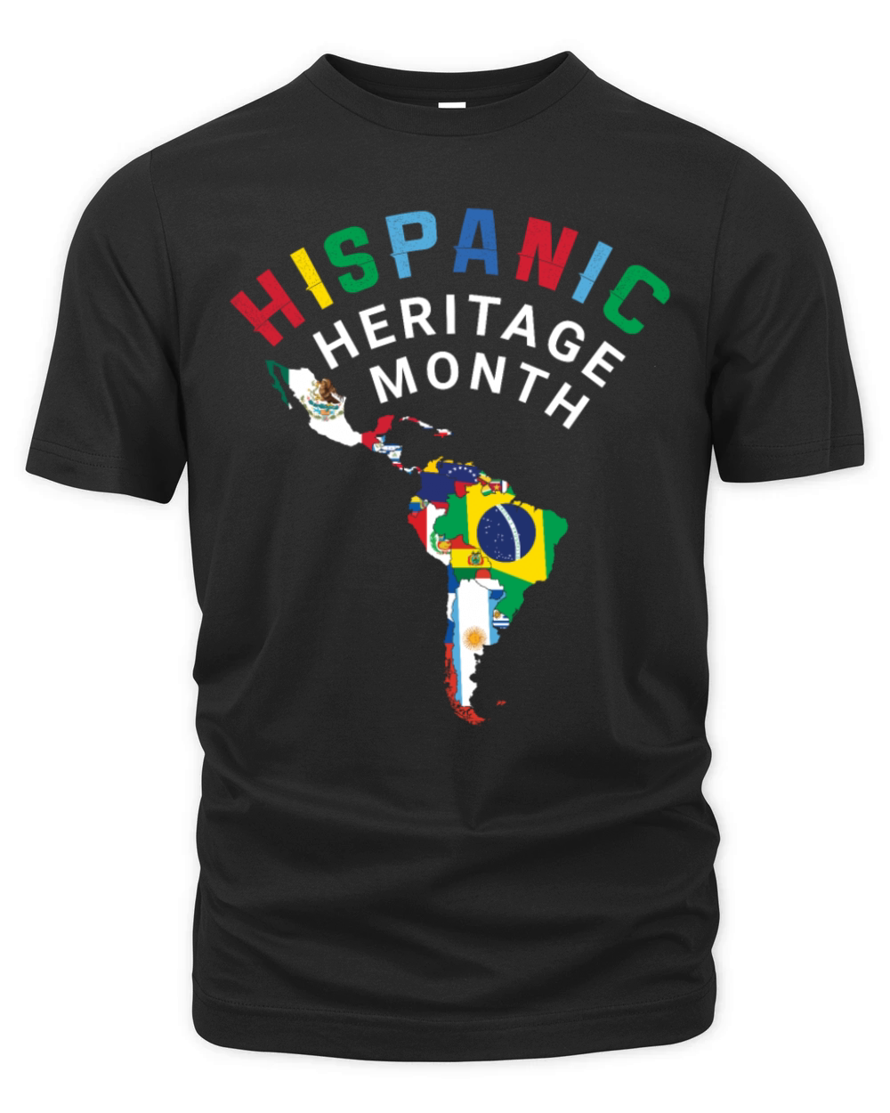 Map Celebrate National Hispanic Heritage Organic Unisex T-shirt