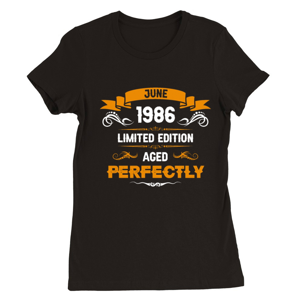 June 1986 Vintage Birthday Present Premium Womens Crewneck T-shirt