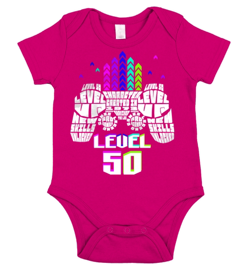 Geek Level 50 Unlocked 1973 50th Birthday Gamer Short Sleeve Baby One-Piece