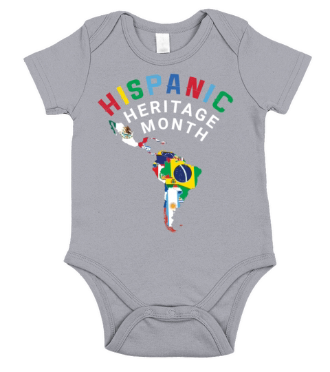 Map Celebrate National Hispanic Heritage Short Sleeve Baby One-Piece