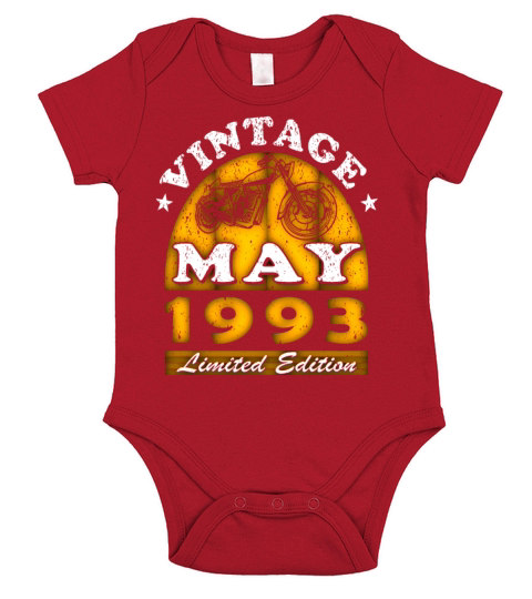 Motorcyclist Motorcycle Biker Born May 1993 Short Sleeve Baby One-Piece