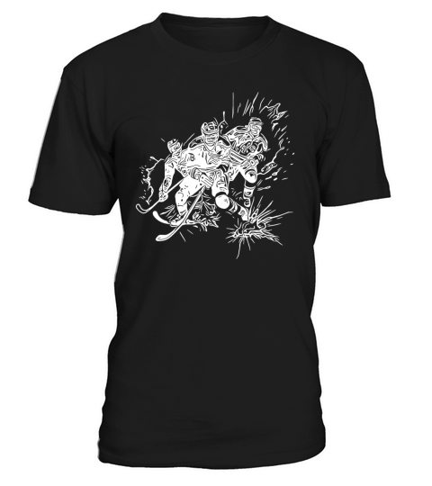 Vintage Ice Hockey Player Ice Crash Fan Motif T-Shirt Unisex
