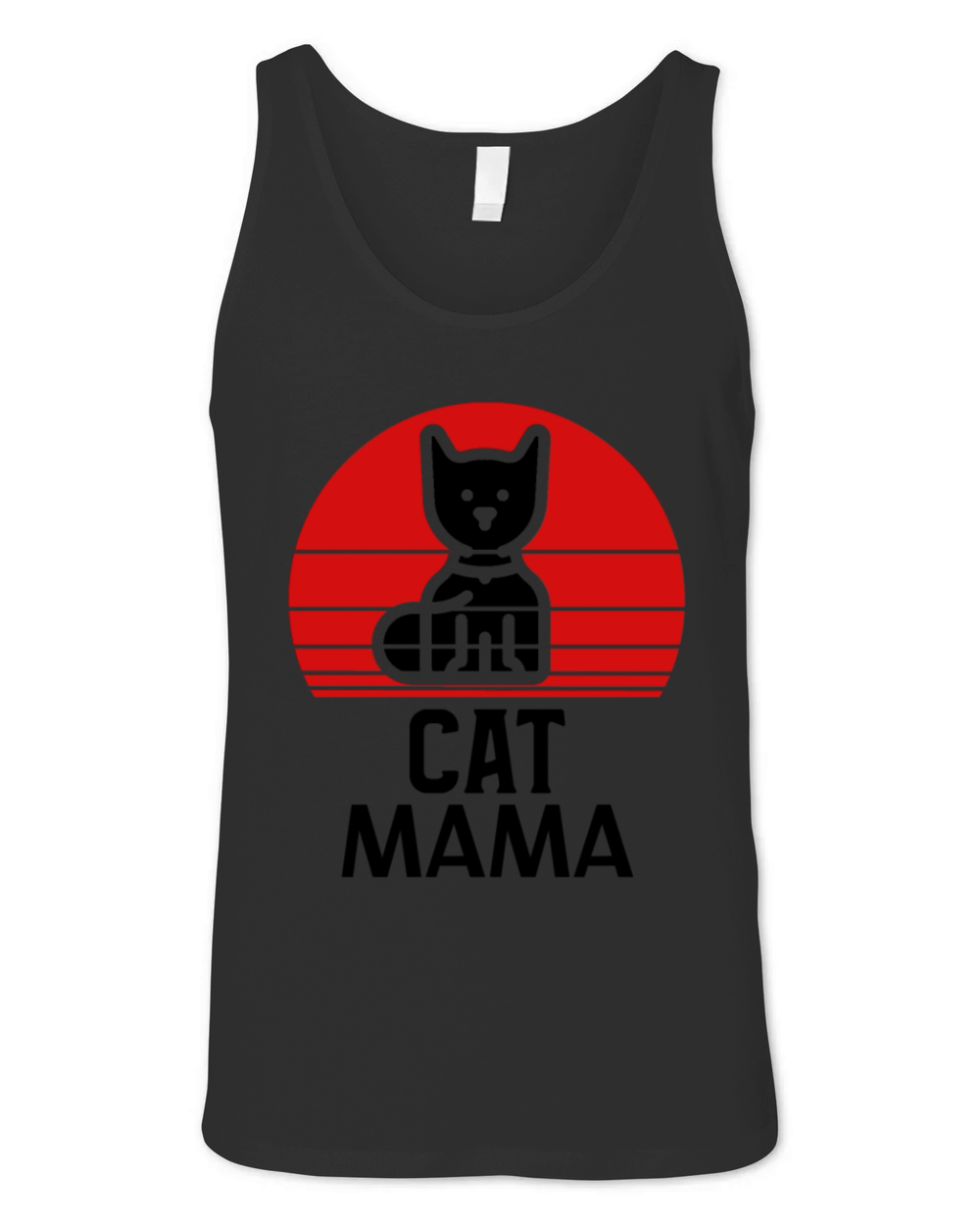 Retro Sunset Cat Mom Funny Cat Lover Tee Unisex Jersey Tank