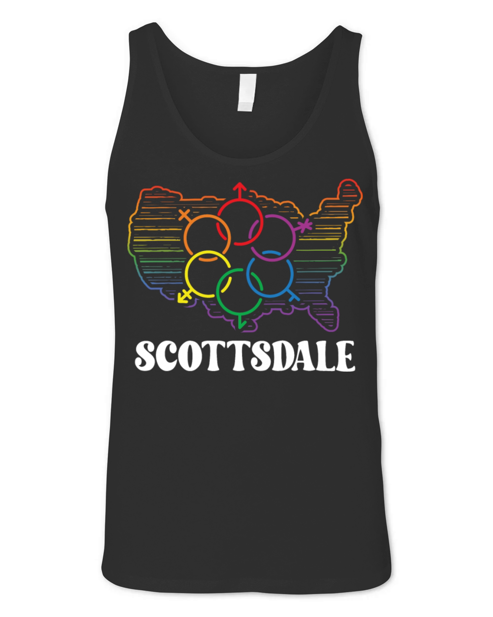 Scottsdale Pride Month Pride Flag LGBT Community L Unisex Jersey Tank