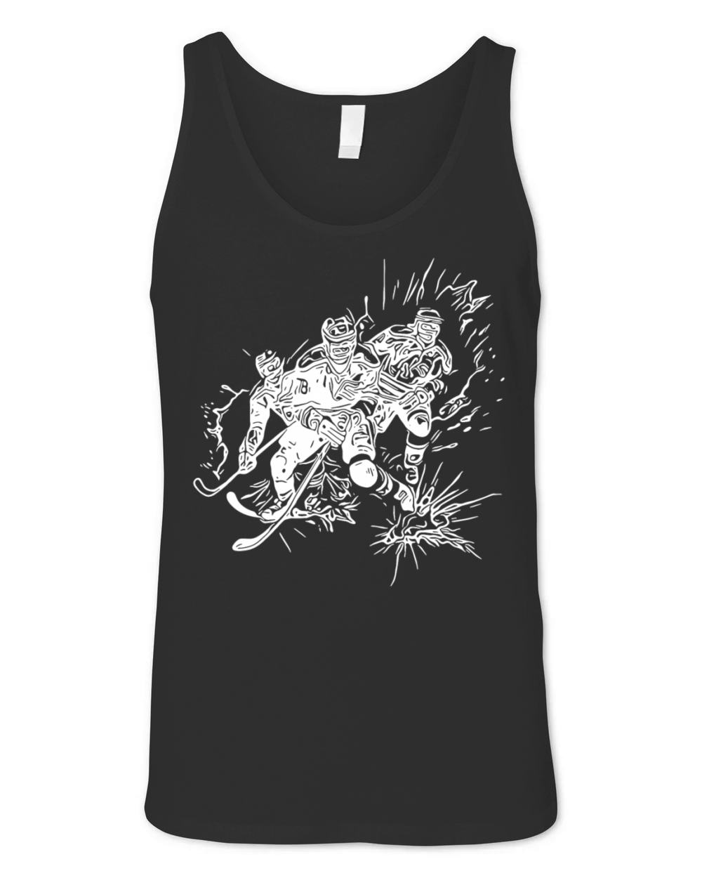 Vintage Ice Hockey Player Ice Crash Fan Motif Unisex Jersey Tank
