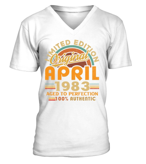 1983 April Vintage Born in 1983 April Gift V-Neck T-shirt