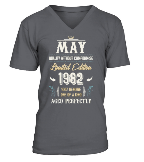 May 1982 Vintage Birthday Present V-Neck T-shirt