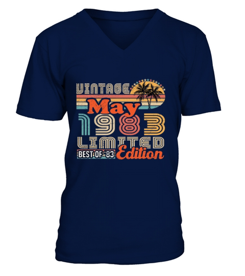 May 1983 Vintage Birthday Gift V-Neck T-shirt