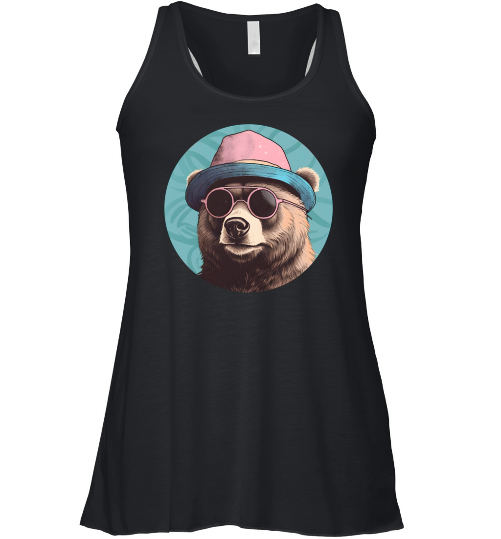 Retro Style 80s 90s Vintage Bear Lovers Women's Flowy Tank Top