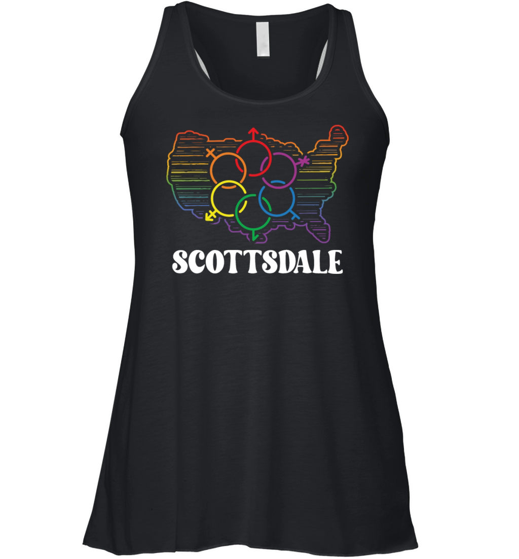 Scottsdale Pride Month Pride Flag LGBT Community L Women's Flowy Tank Top