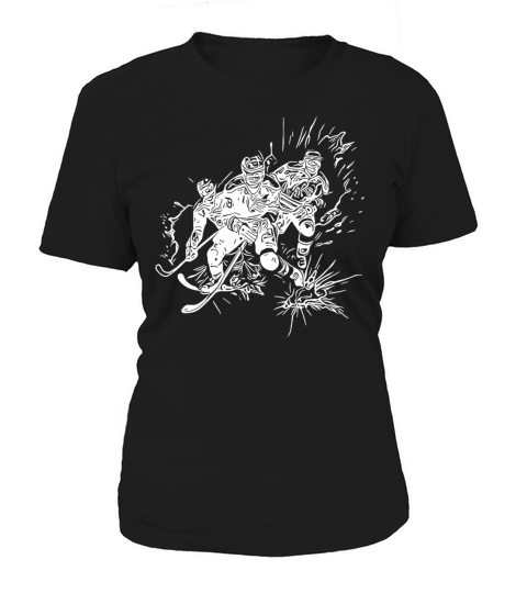 Vintage Ice Hockey Player Ice Crash Fan Motif Women's T-Shirt