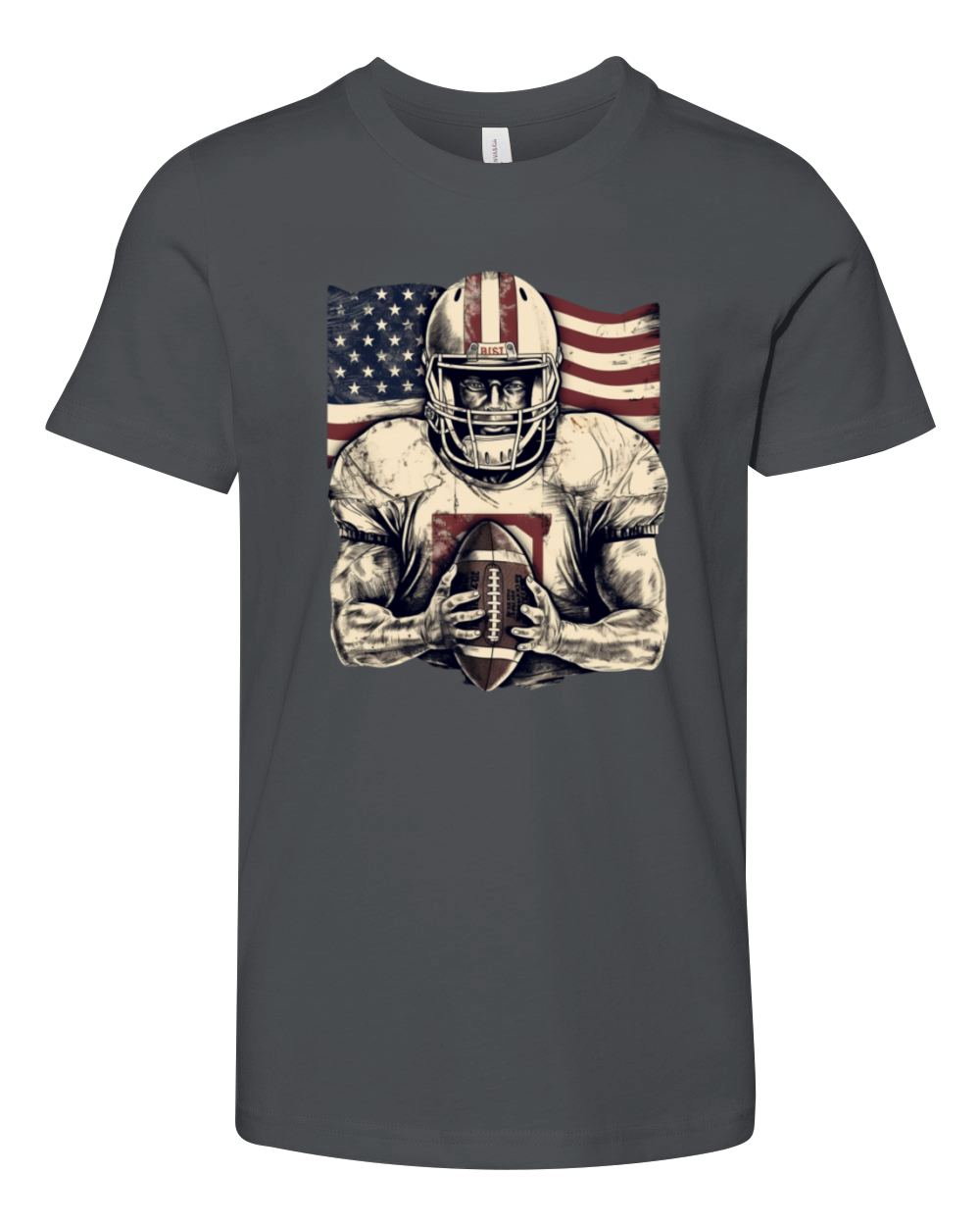 Football USA American Flag Vintage Gift Youth Unisex Jersey Tee