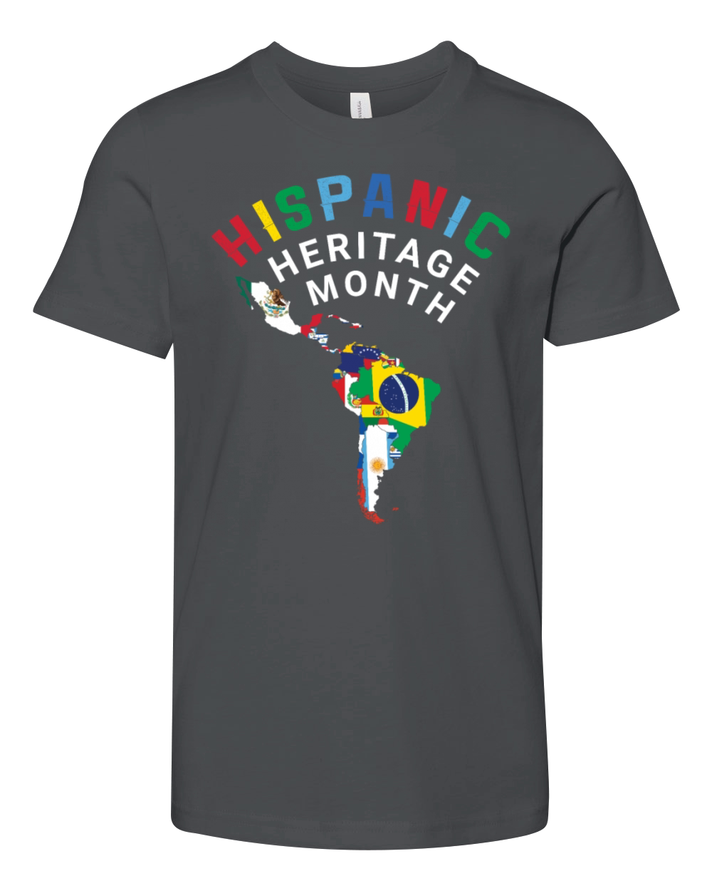 Map Celebrate National Hispanic Heritage Youth Unisex Jersey Tee