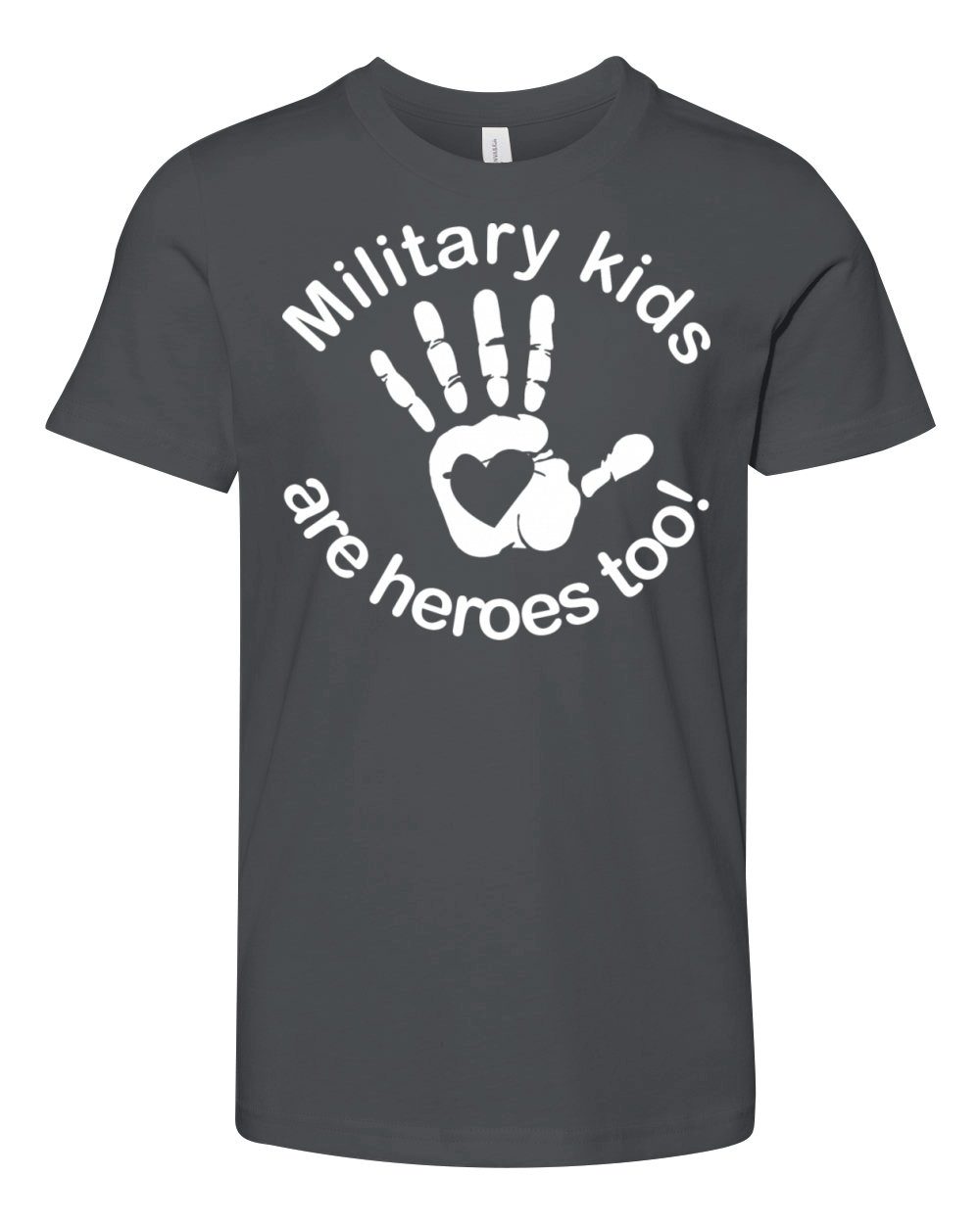 Military kids are heroes too Military Child Month Youth Unisex Jersey Tee