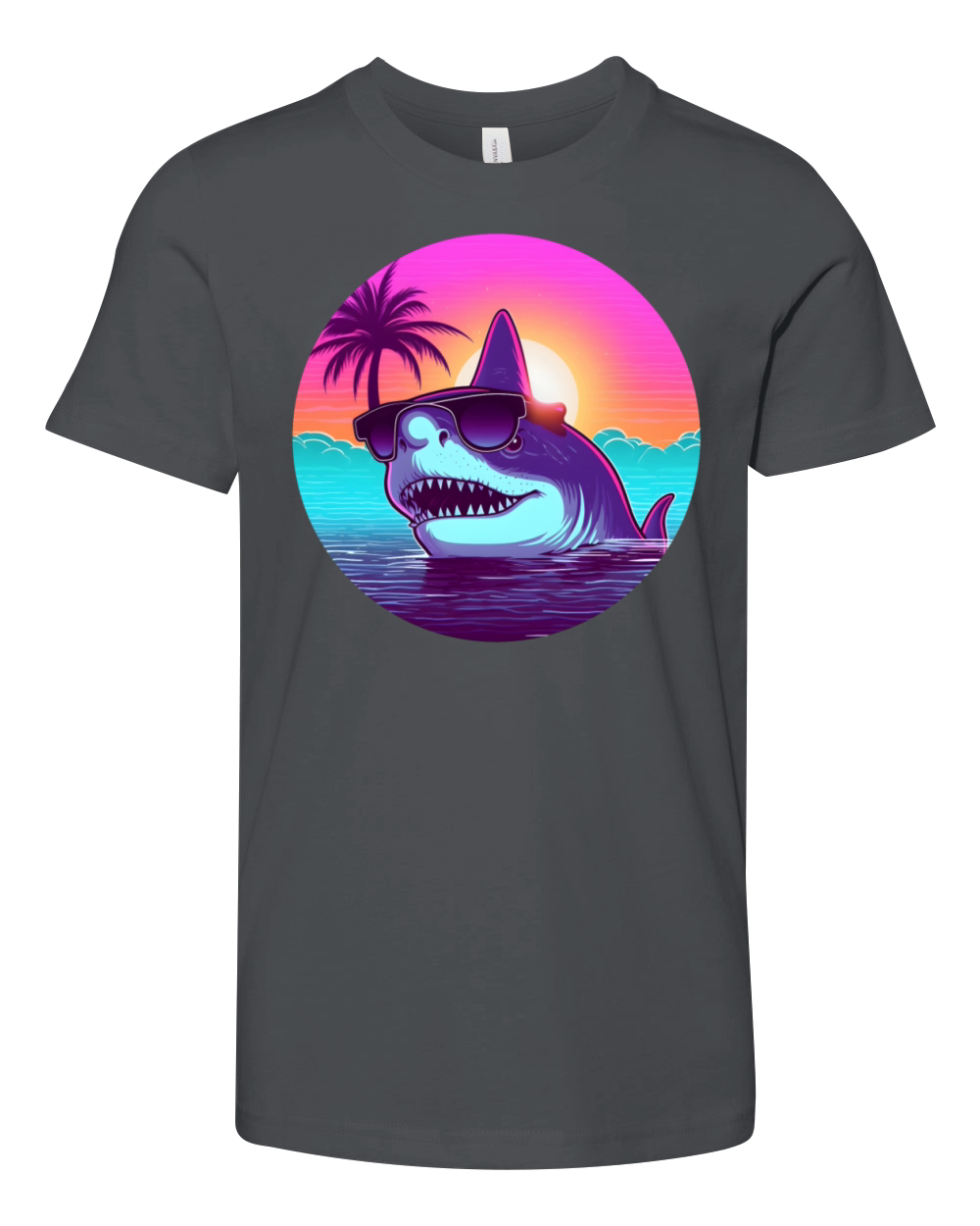 Retro 80s 90s Shark Lovers Youth Unisex Jersey Tee