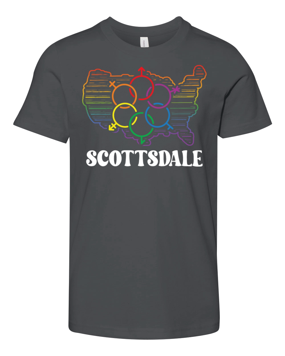 Scottsdale Pride Month Pride Flag LGBT Community L Youth Unisex Jersey Tee