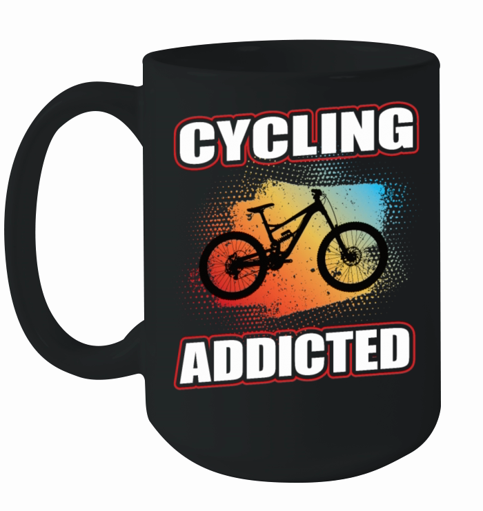 Cycling Addicted Mountain Bike MTB Bike Wheel Ceramic Mug