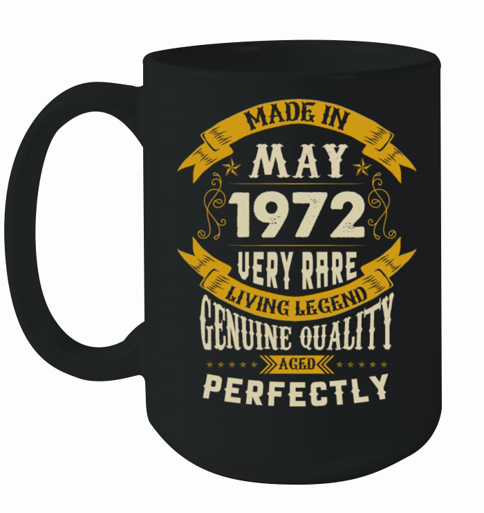 May 1972 Vintage Birthday Present Ceramic Mug