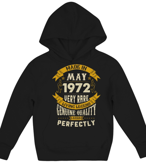 May 1972 Vintage Birthday Present Kids Hoodie