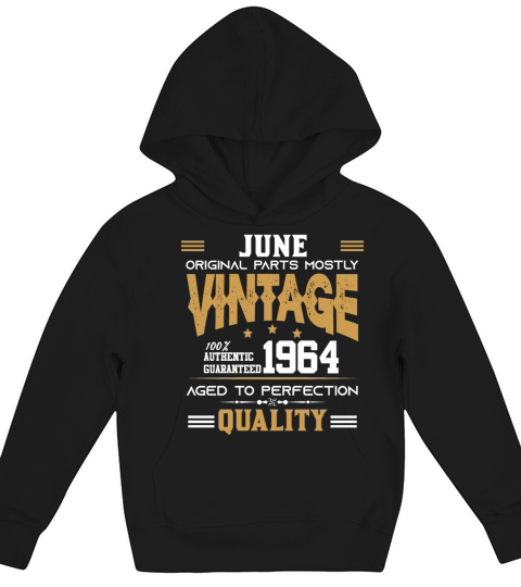 Vintage Aged To Perfection June 1964 Kids Hoodie