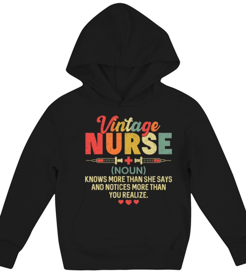 Vintage Nurse Definition Hospital Kids Hoodie