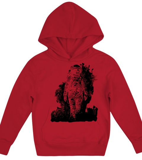 Vintager Astronaut Walks In The Moondust Nebula Kids Hoodie