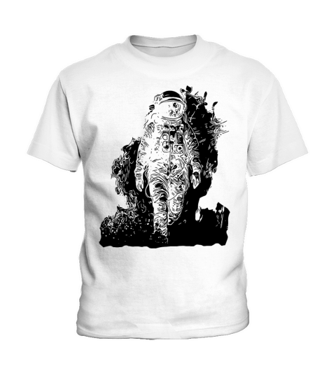 Vintager Astronaut Walks In The Moondust Nebula Kids T-Shirt