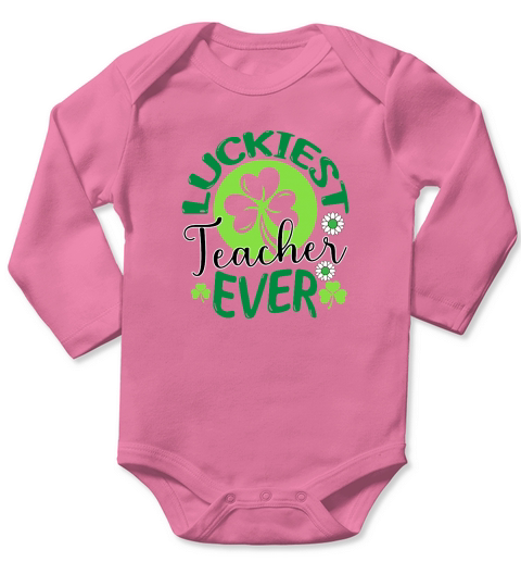 Saint Patricks Day Luckiest Teacher Ever Long Sleeve Baby One-Piece