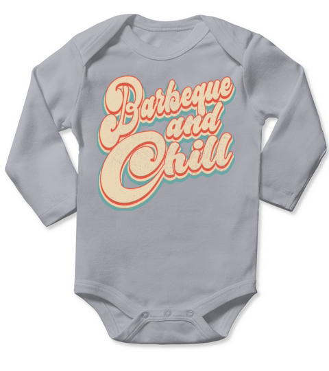 Vintage Classic Barbeque and Chill Patriotic 4th o Long Sleeve Baby One-Piece