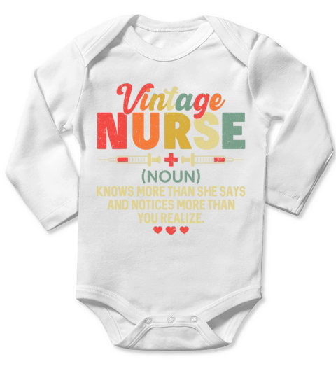 Vintage Nurse Definition Hospital Long Sleeve Baby One-Piece