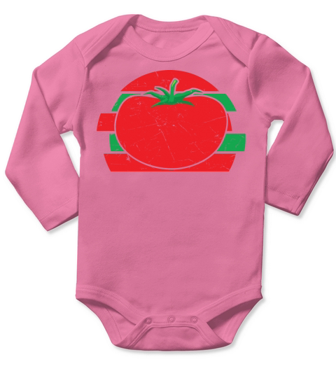 Vintage Tomato Distressed Long Sleeve Baby One-Piece