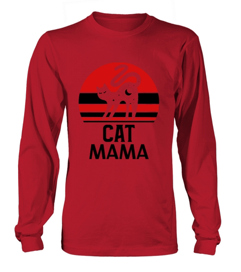 Cat Mama Vintage 80s Style Retro Graphic Tee Long sleeved Unisex