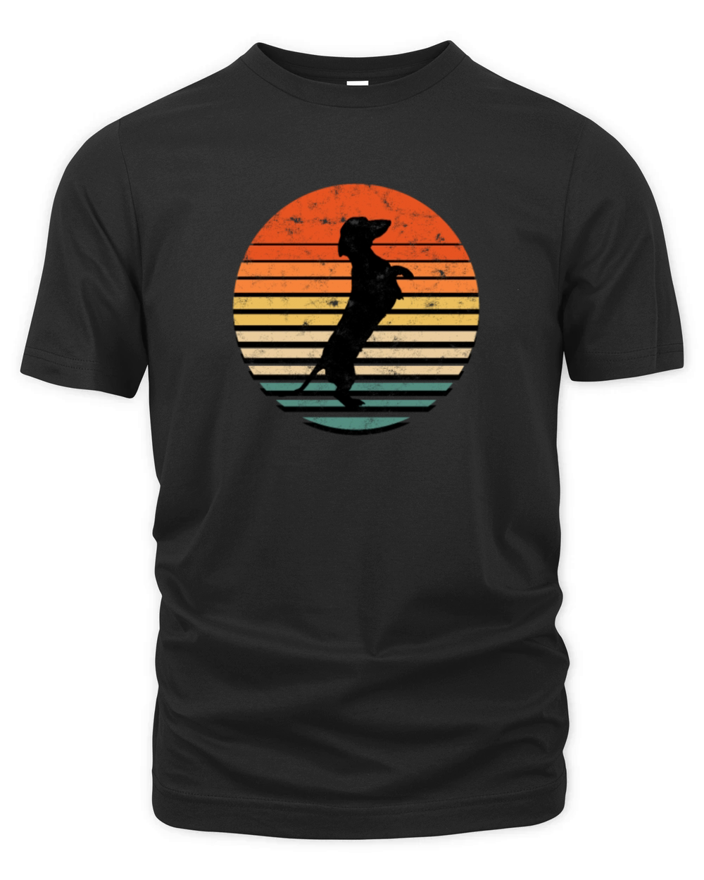 Dachshund Vintage Silhouette 60s 70s Retro grunge Organic Unisex T-shirt