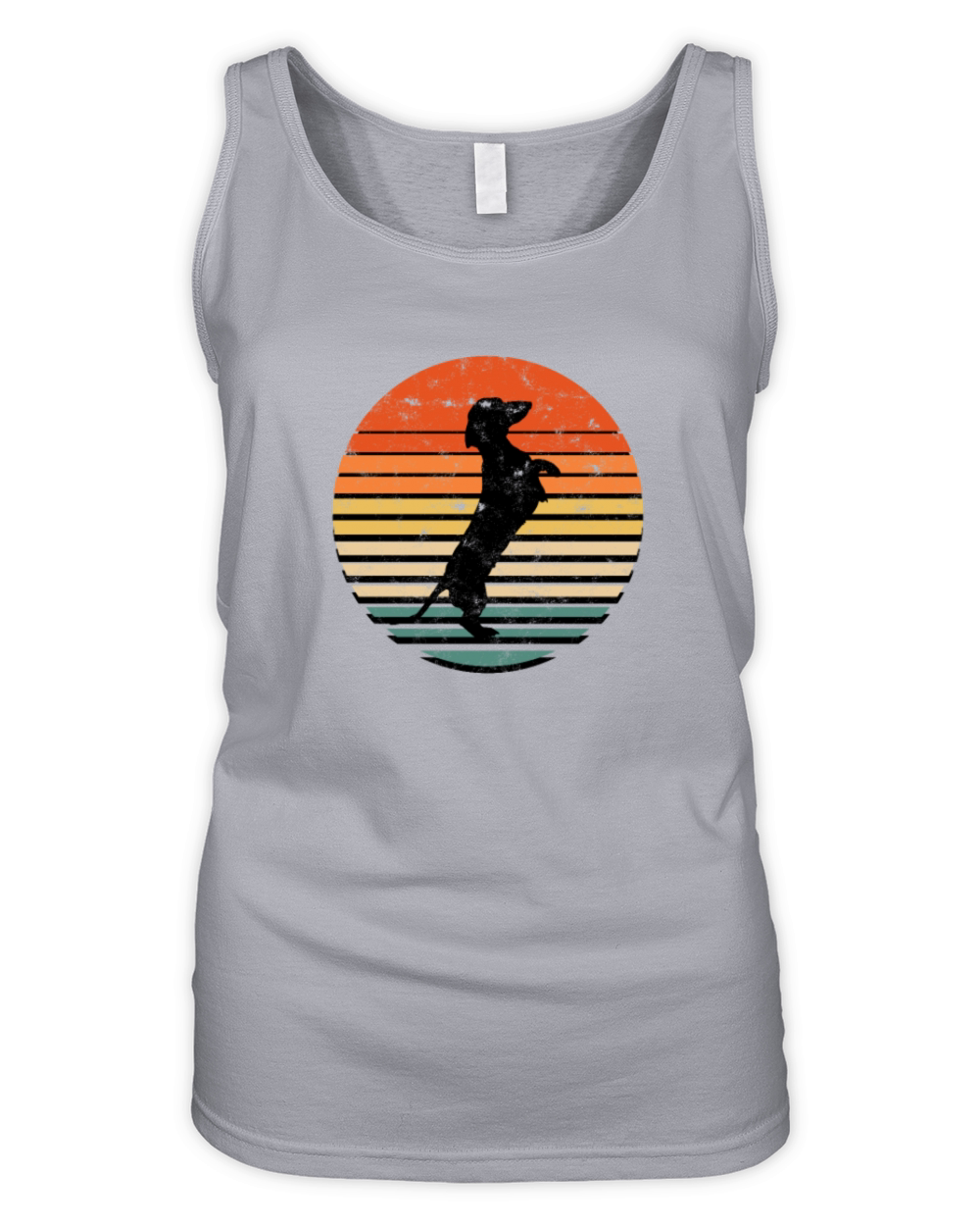 Dachshund Vintage Silhouette 60s 70s Retro grunge Organic Women's Tank Top