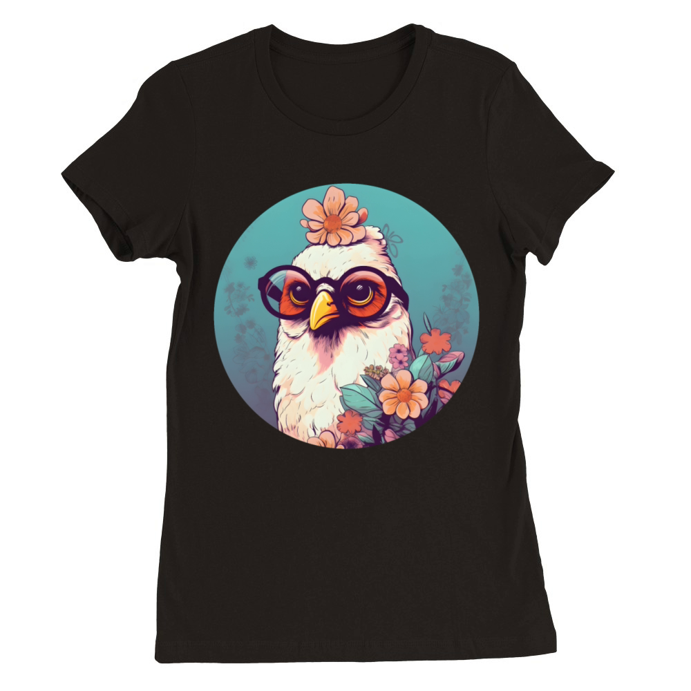 Retro Style 80s 90s Vintage Chicken Lovers Premium Womens Crewneck T-shirt